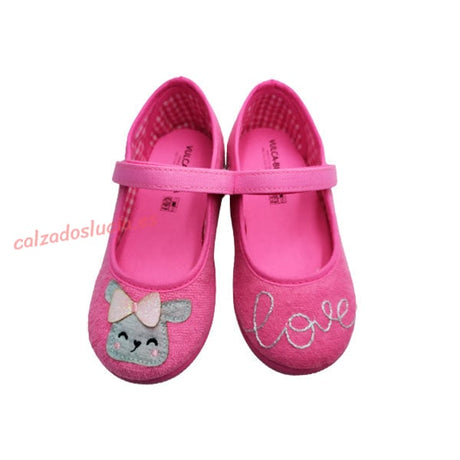 Zapatilla casa verano de niña Vulca-Bicha en fresa