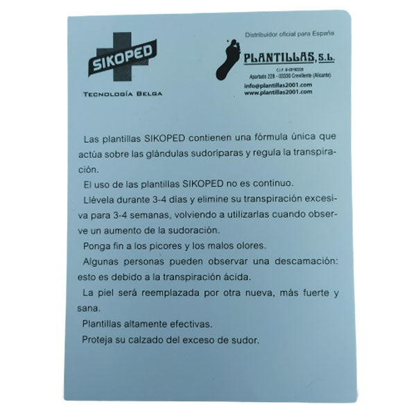 Plantilla reguladora del sudor