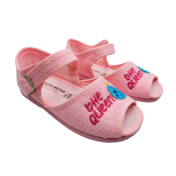 Sandalia de casa para bebé en rosa