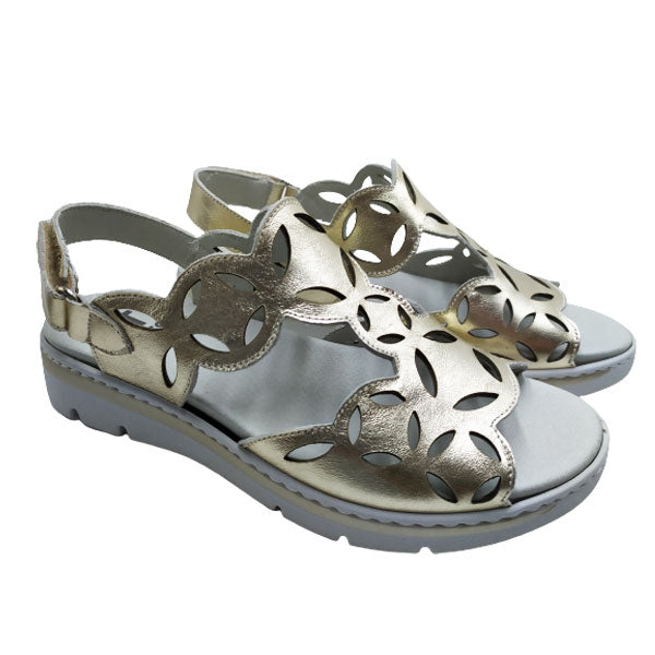 Sandalia mujer con plantilla extraíble en dorada