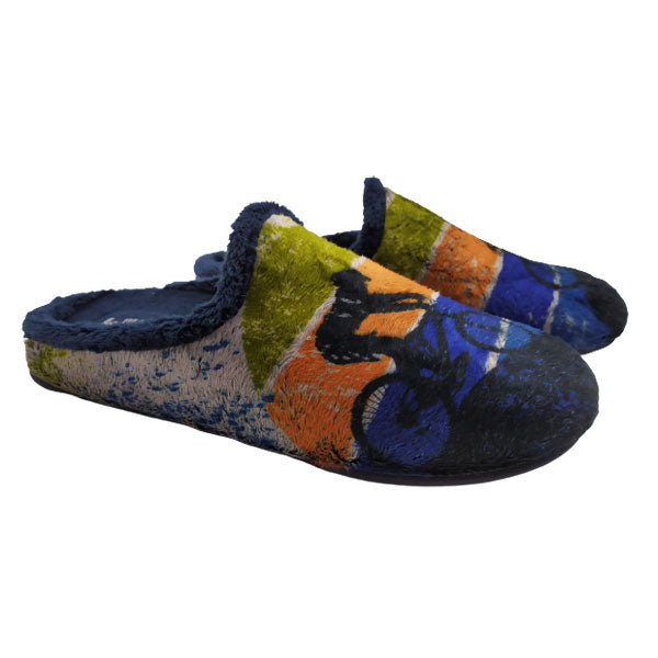 Zapatilla de casa estampación de ciclista V-B