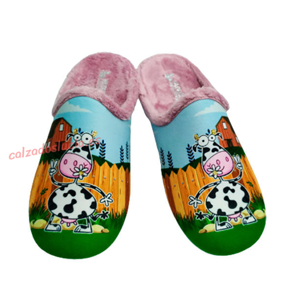 Zapatilla de casa Vulca-Bicha con vaca