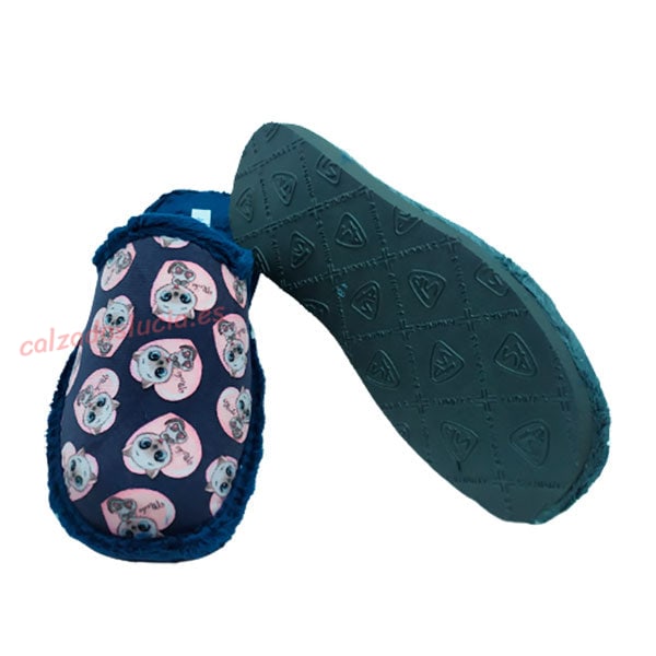 Zapatilla casa gatitos para mujer