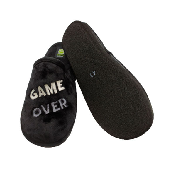 Zapatilla casa hombre en terciopelo negro