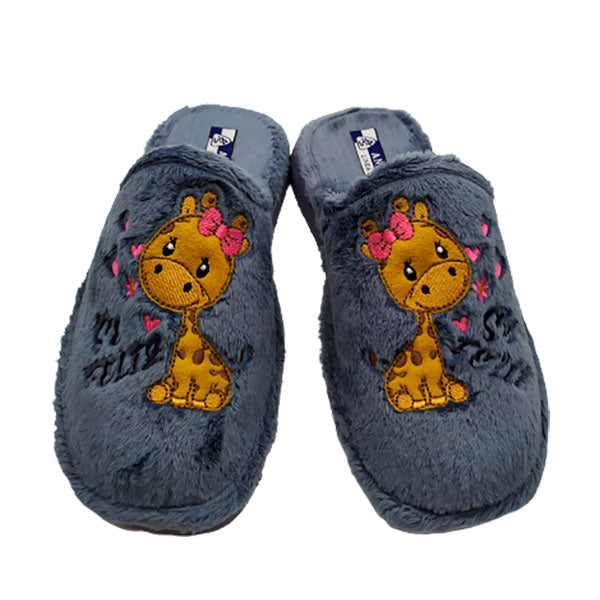 Zapatilla casa de mujer con estampación divertida