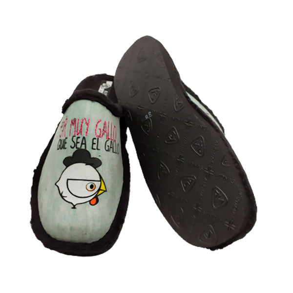 Zapatilla de casa para mujer con estampación divertida
