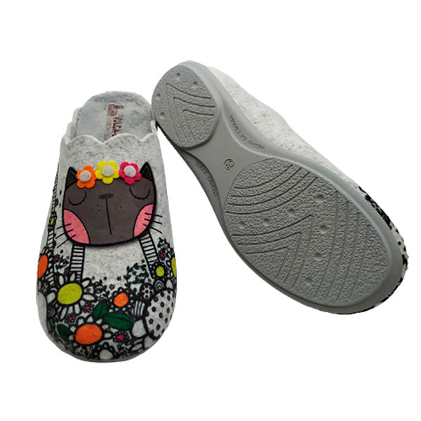 Zapatilla casa destalonada fieltro mujer Vulca-Bicha