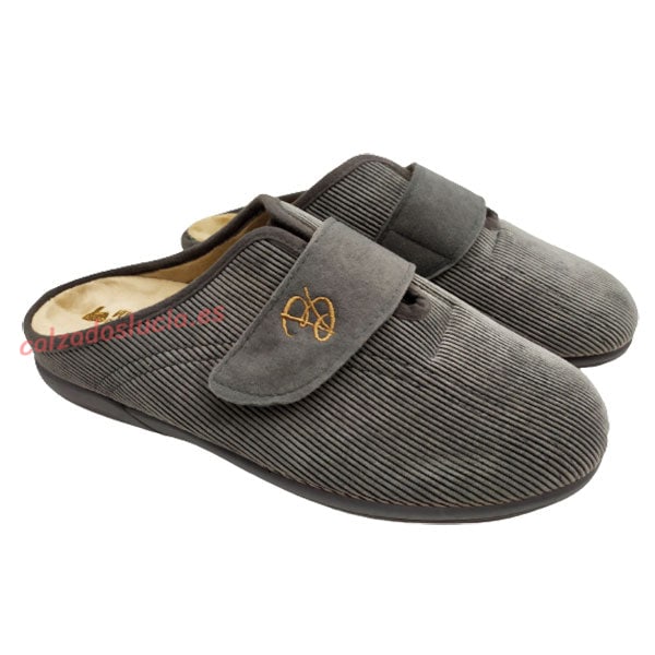 Zapatilla de casa con velcro para hombre