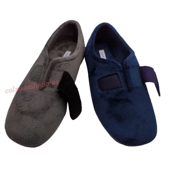 Zapatilla de velcro para casa de hombre