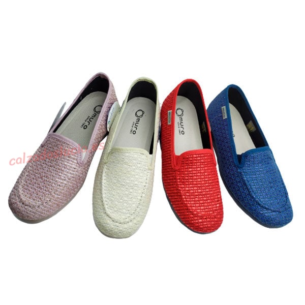 Manoletina de rafia para mujer