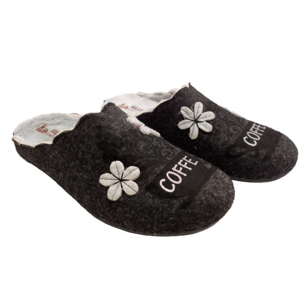 Zapatilla casa mujer en fieltro gris Vulca-Bicha