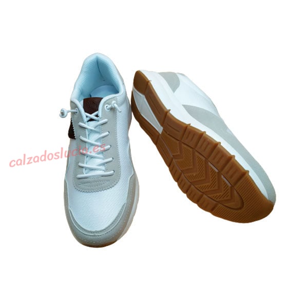 Zapatilla vestir de hombre en blanco Yumas