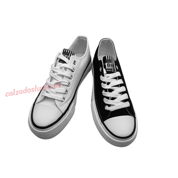 Zapatilla de lona con puntera en blanco y negro