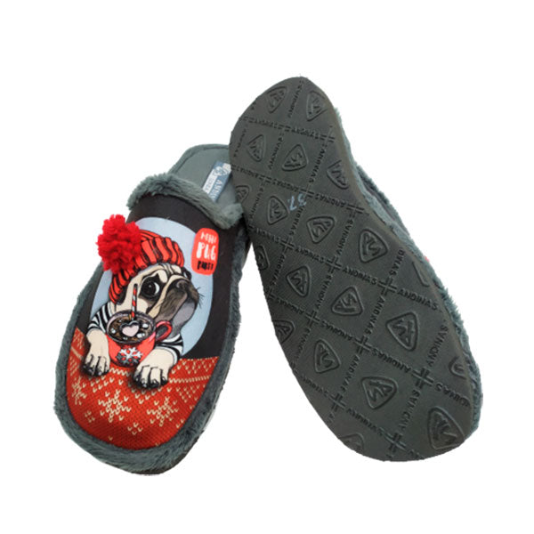 Estampación de perrito Pug en zapatilla