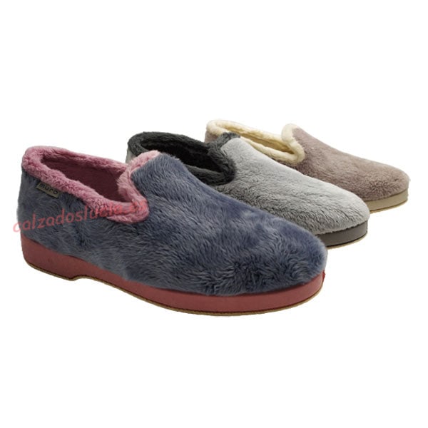 Zapatilla de casa para mujer con pies anchos