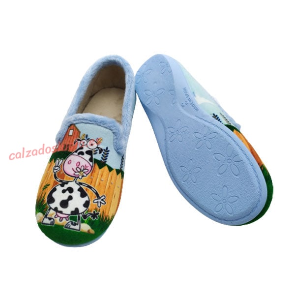 Zapatilla de casa con purpurina de Vulca-Bicha niña