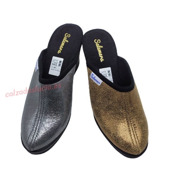 Zueco alto de Salemera en tonos metalizados