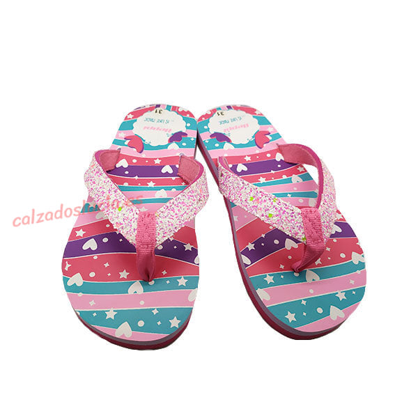 Chancla corazones y brillos de Beppi