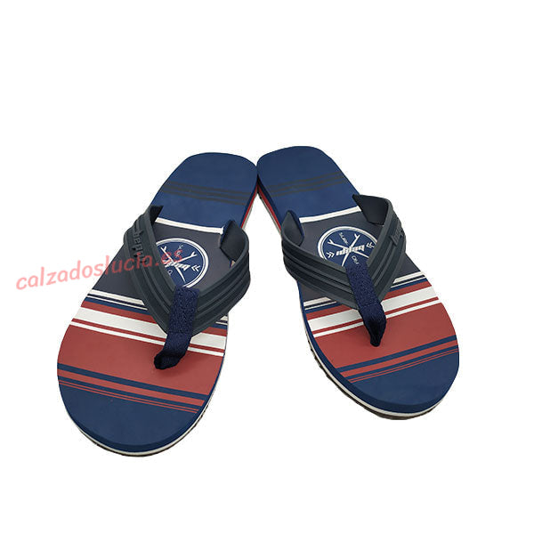 Chancla dedo rayas de Beppi