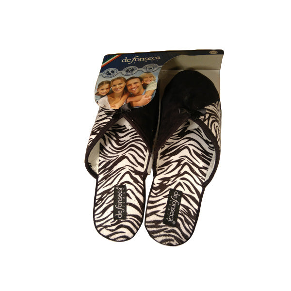 Elegante chinela combinado cebra