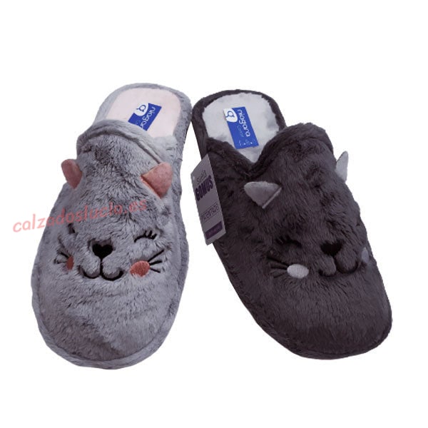 Zapatilla casa destalonada de invierno con gatito de Niágara