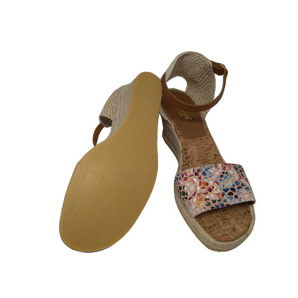 Sandalia banda fina estampada de Anvesa