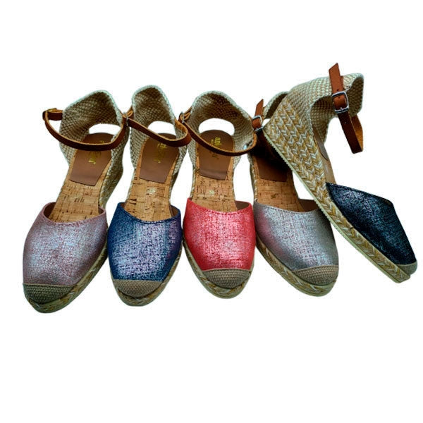 Comodísimas sandalias de cáñamo y hebilla al tobillo