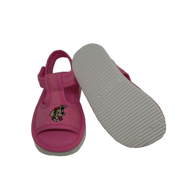 Sandalia de rizo bordado para casa de niña