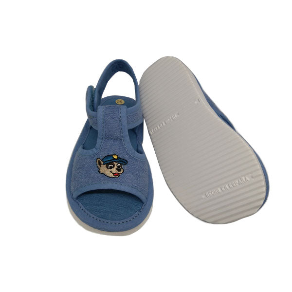 Sandalia de rizo bordado para andar por casa para niño