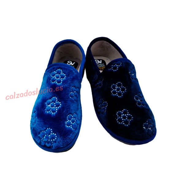 Zapatilla de terciopelo acolchada