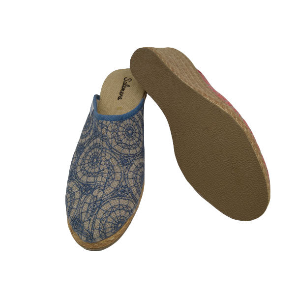 Zueco cuña alta bordado de verano Salemera