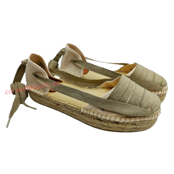 Sandalias Alpargatas Cuña Cintas Mujer Alpargatas Planas Cuñas