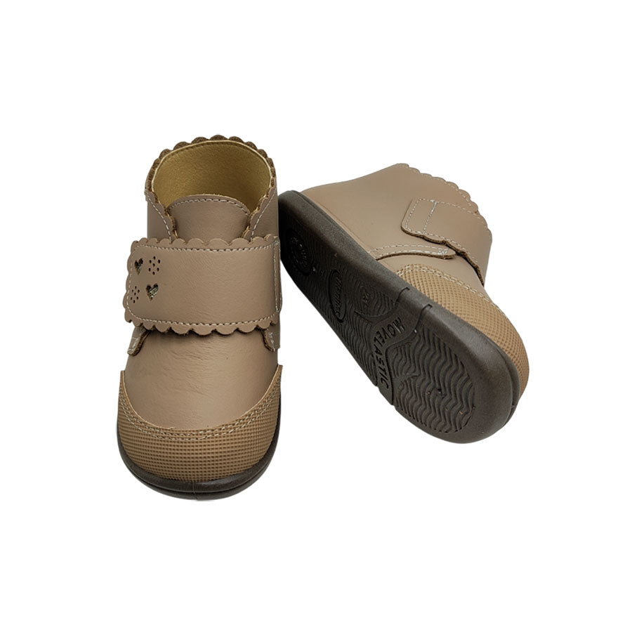 Botín de niña con velcro Titanitos en camel
