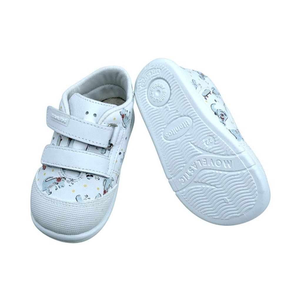 Deportivo de bebé con velcro y suela de goma, marca Titanitos con estampado de Dinosaurios.