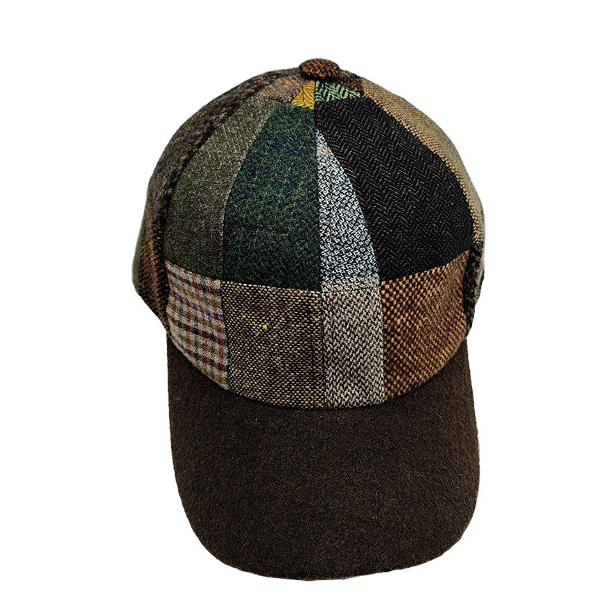 Gorra de vestir en tejido patchwork y visera