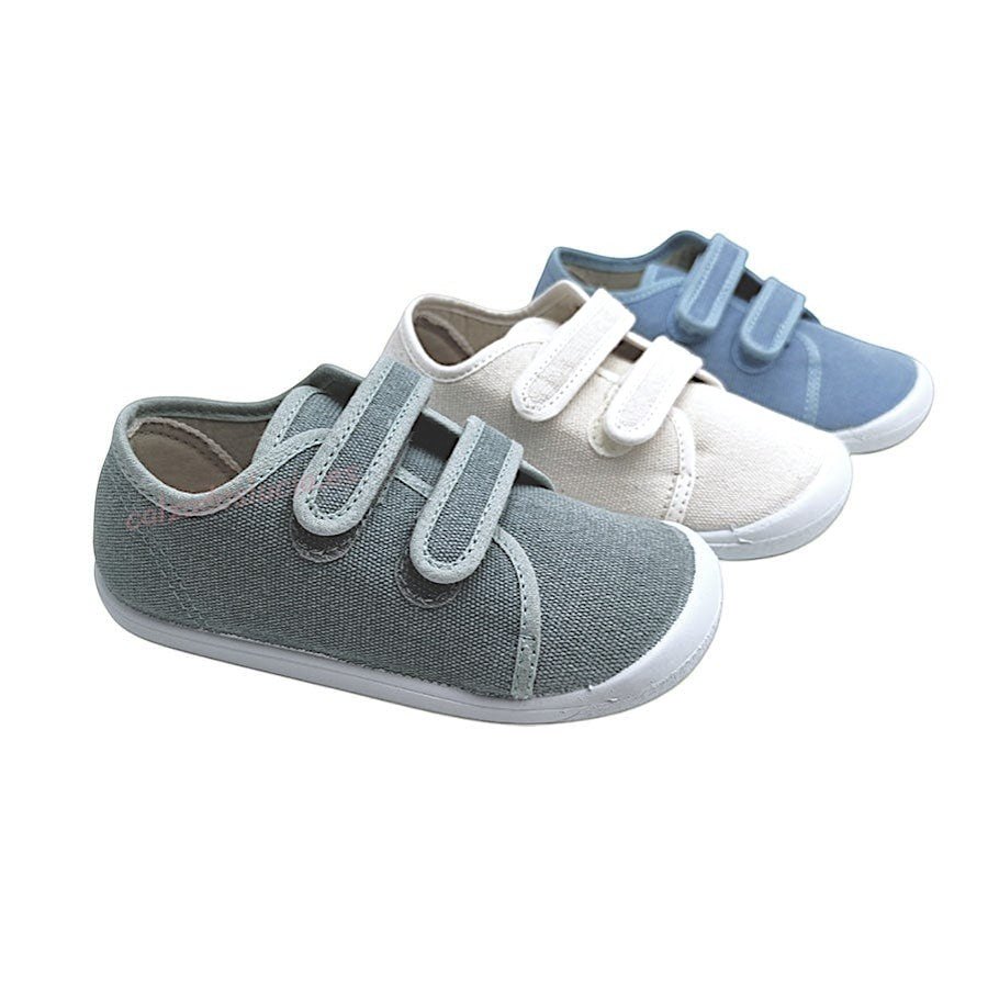 Zapatilla de lona con velcro para niños pequeños