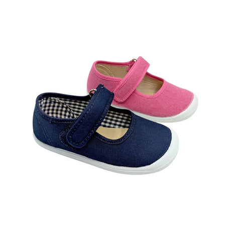 Mercedita respetuosa en lona de VulPeques, azul marino y fucsia.