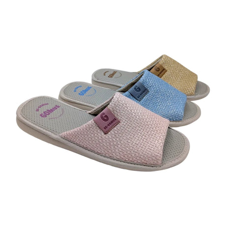 Zapatillas casa mujer verano Gomus 645 colores rosa, beige  y azul.