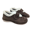 Zapatillas de casa cerradas Salvi Nuuk en color marrón con velcro y peluche blanco