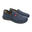 Par de zapatillas de estar por casa cerradas para hombre Salvi 08D266 en color azul marino con bordado.