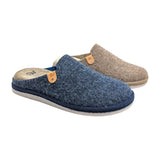 Zapatillas de casa destalonadas para hombre Salvi Confort 47L-000 en azul marino y beige