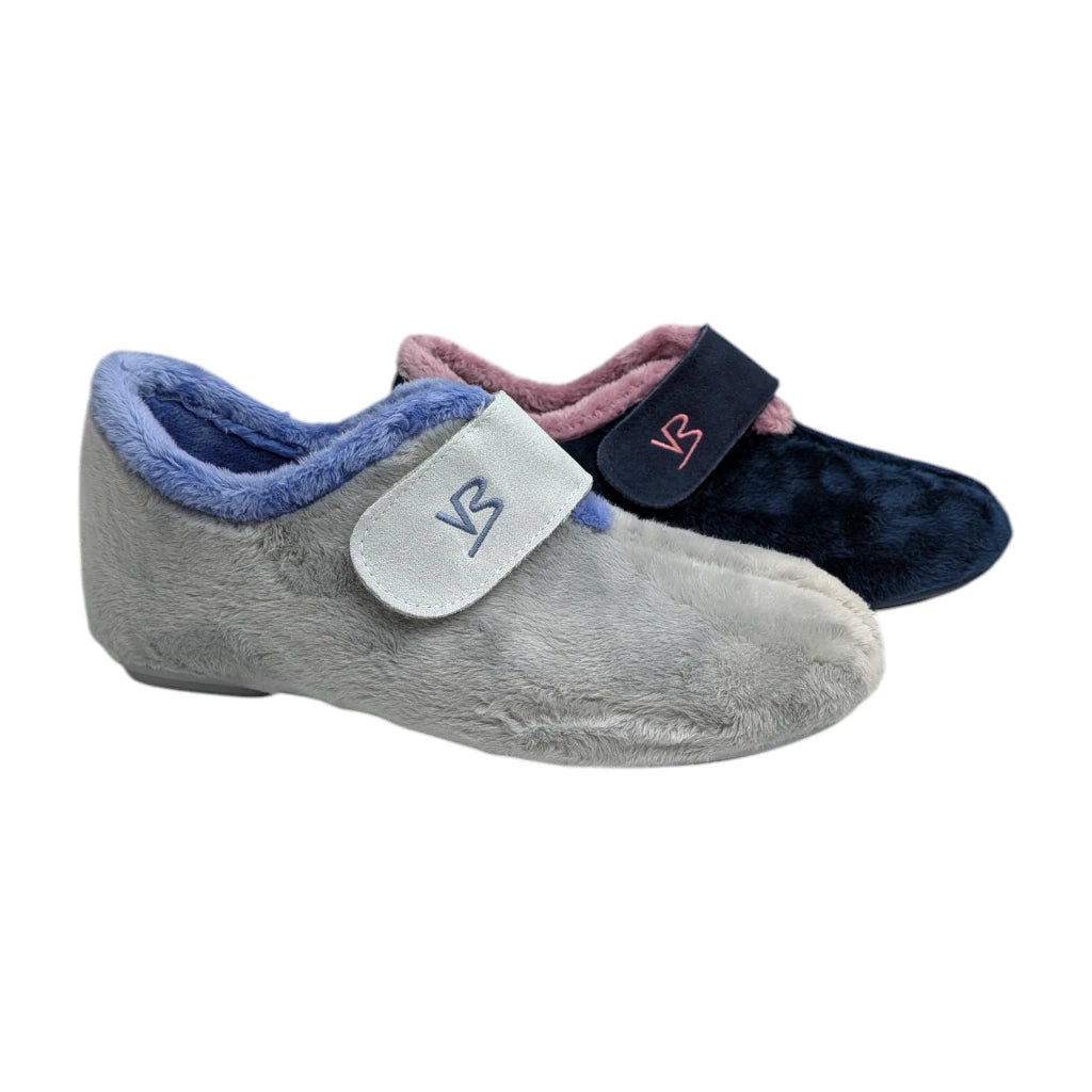 Pantufla terciopelo de velcro y plantilla Vulca-Bicha
