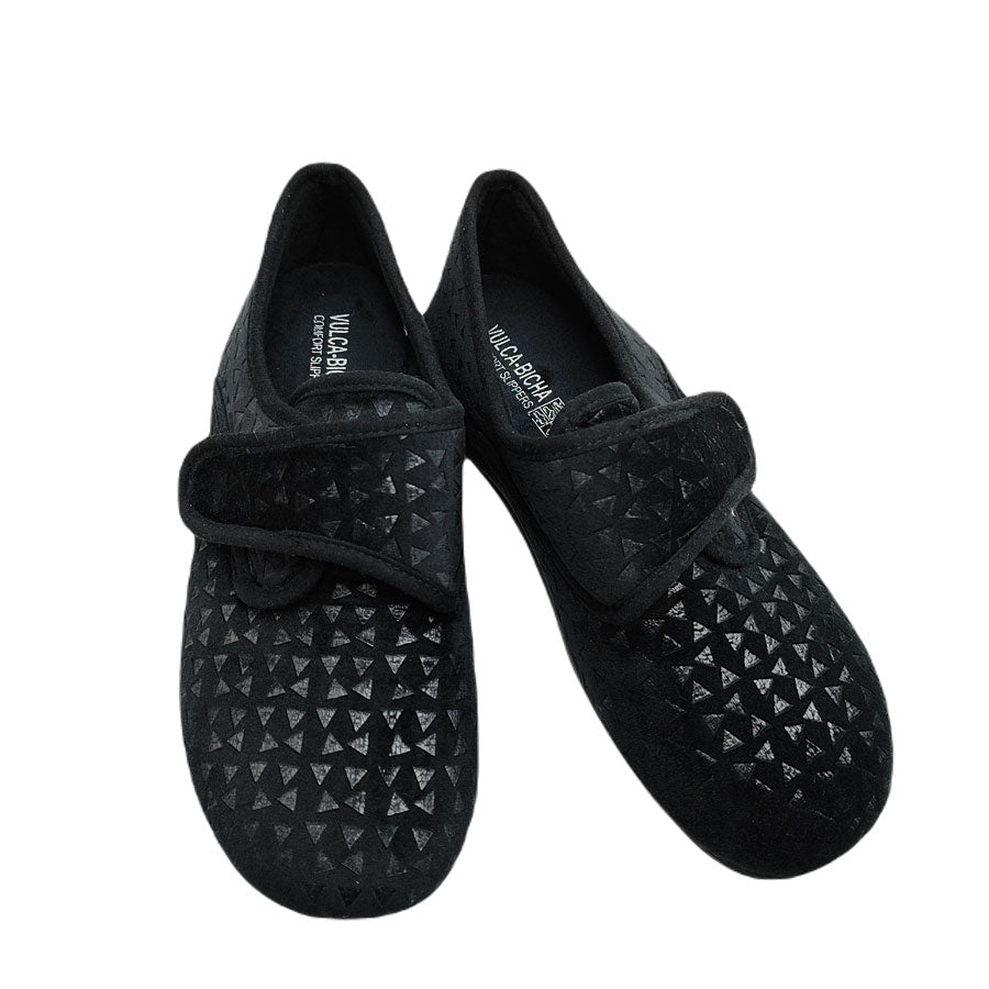 Zapatilla negra con velcro Vulca-Bicha 779