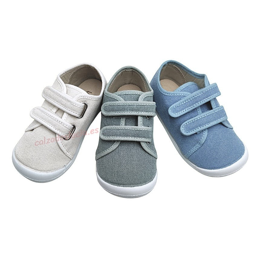 Zapatilla de lona con velcro para bebés