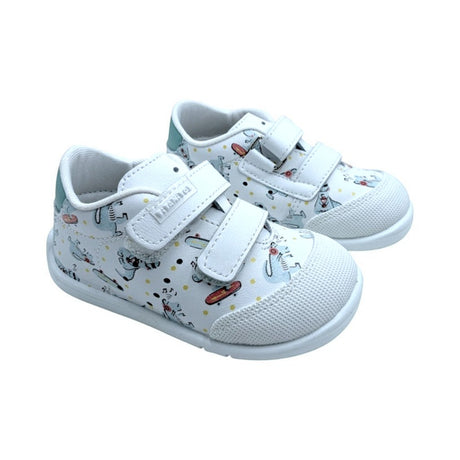 Dulce zapatilla deportiva para pequeños con estampación de dibujos, horma respetuosa.