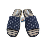 Zapatilla de casa para hombre, estilo marinero con puntera abierta