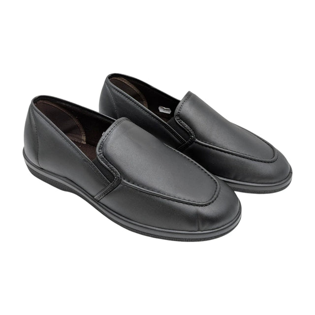 zapato confort para hombre mayor,  horma ancho especial en negro