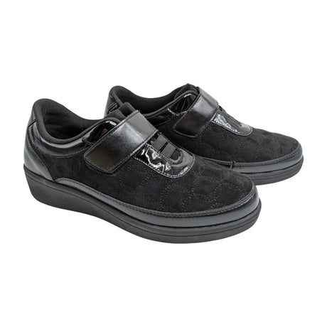 Zapato de confort negro para mujer Pikarinas con cierre de velcro y suela ultraligera
