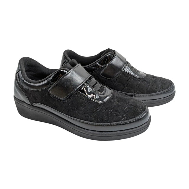 Zapato de confort negro para mujer Pikarinas con cierre de velcro y suela ultraligera
