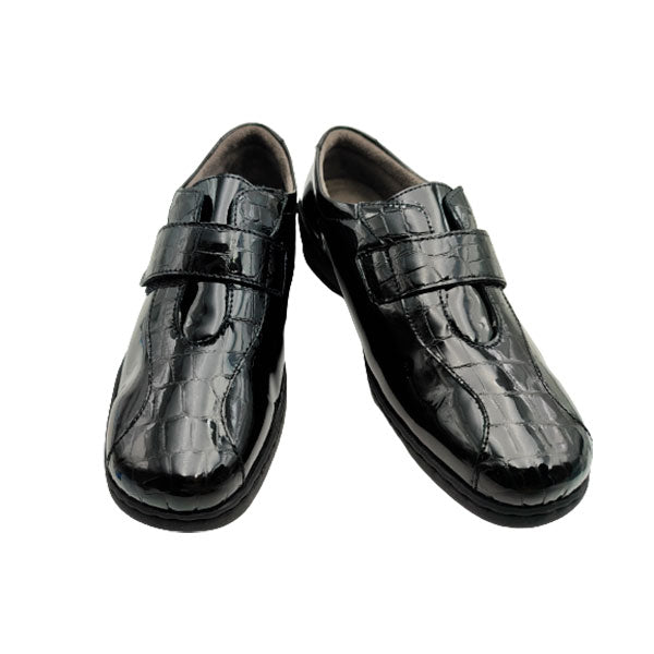 Zapato de charol negro y velcro Notton